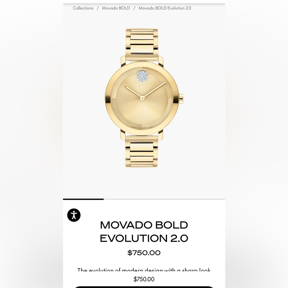 Movado Bold Women's Gold Watch